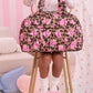 Quilted Leopard Rose Printed Duffle Bag