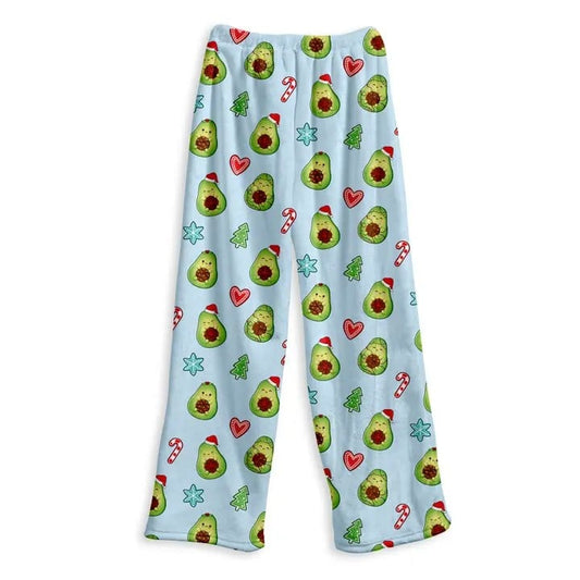 Kids Xmas Avocado Fuzzy Pants