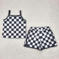 Kids Checkered Top and Shorts Set