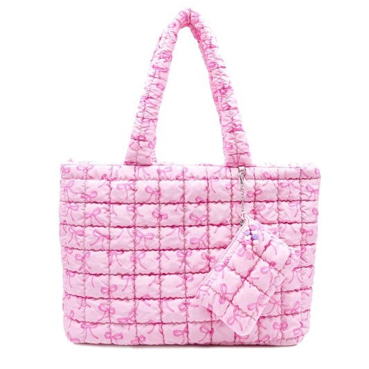 Kids Large Quilted Bow Tote Bag