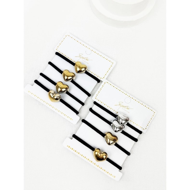 Heart Detail Hair Elastics