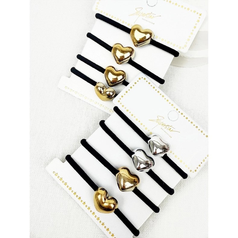 Heart Detail Hair Elastics