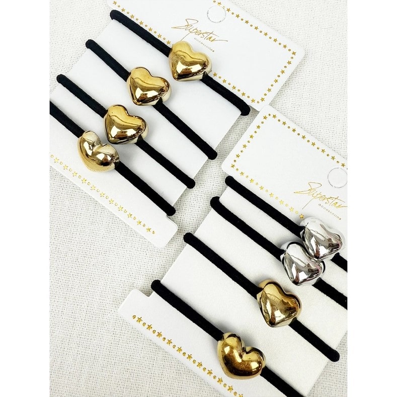 Heart Detail Hair Elastics