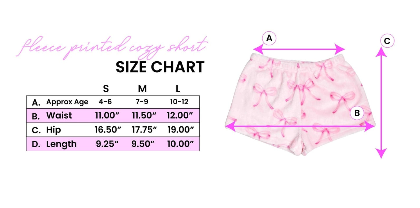 Kids Fleece Printed Bow Shorts
