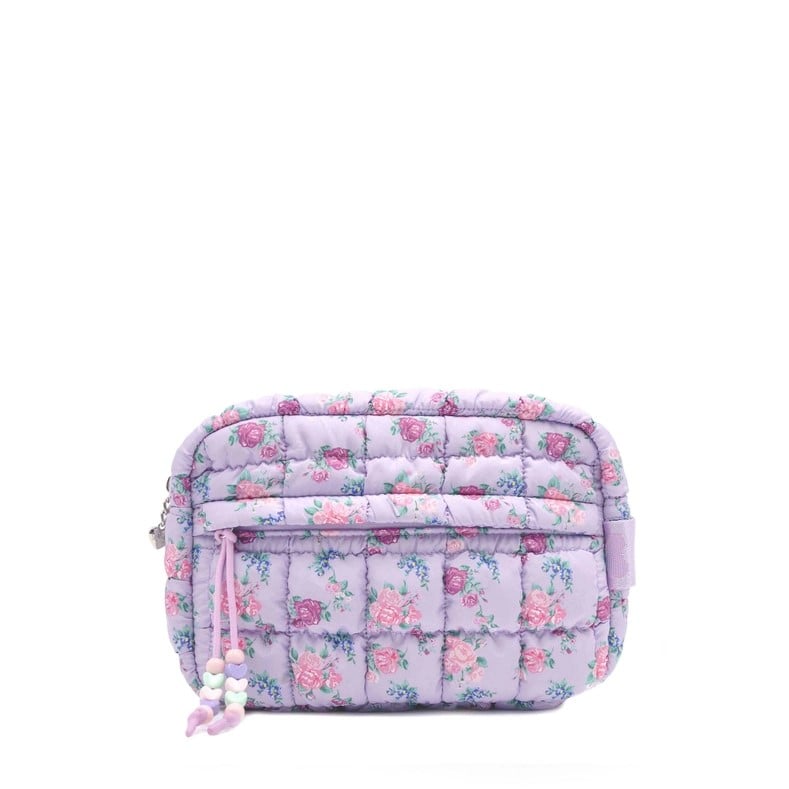 Quilted Floral Printed Pouch