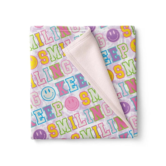 Keep Smiling Fuzzy Throw Blanket