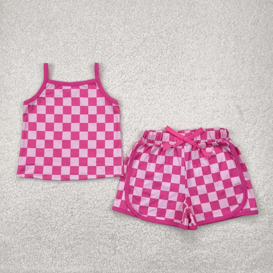 Kids Checkered Top and Shorts Set