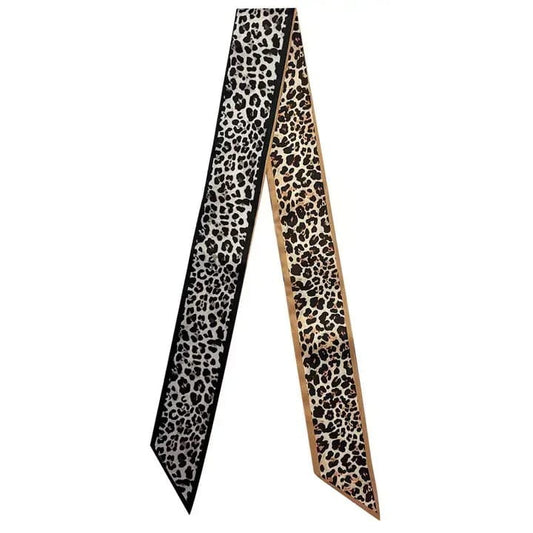 Leopard Print Skinny Scarf