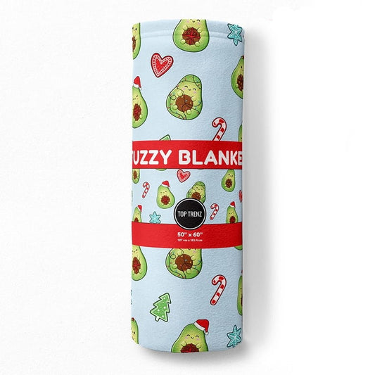 Avocado Holiday Fuzzy Throw Blanket
