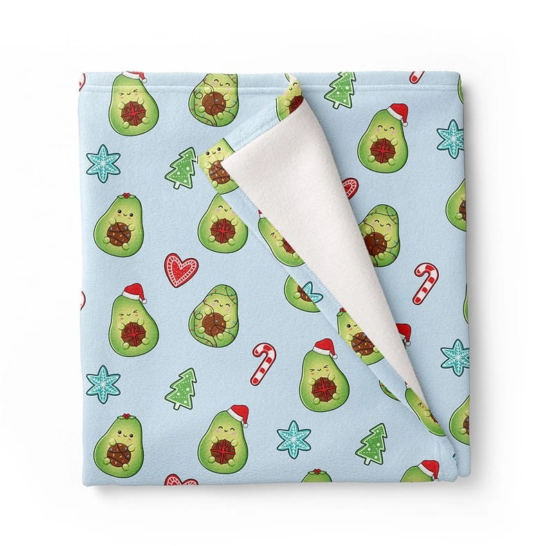 Avocado Holiday Fuzzy Throw Blanket