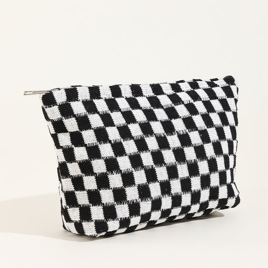 Checkered Makeup Bag