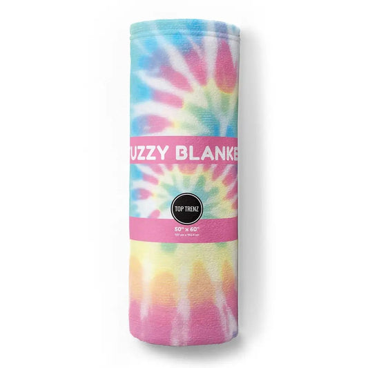 Tie-Dye Fuzzy Throw Blanket