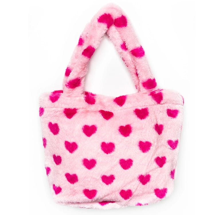 Kids Fuzzy Heart Bag