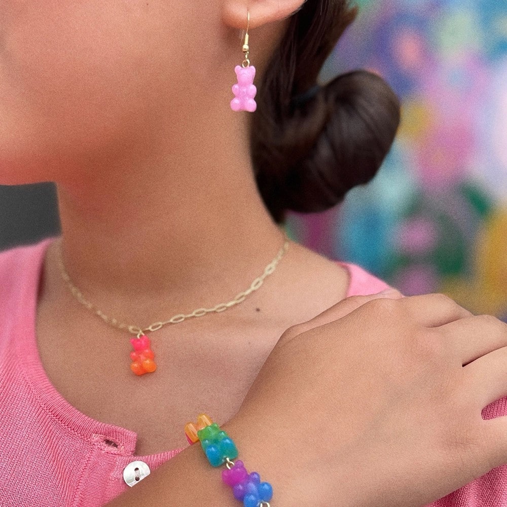 Kids Gummy Bear Paperclip Necklace