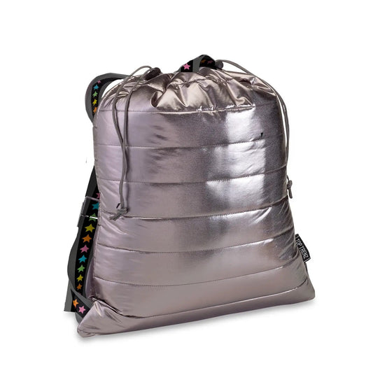 Kids Gunmetal Puffer String Bag