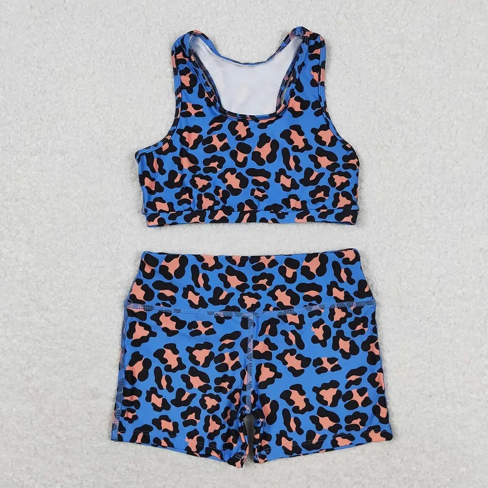 Kids Leopard Crop Top and Shorts Set