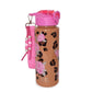 Leopard & Rose Printed Plastic Water Bottle with Wrislet