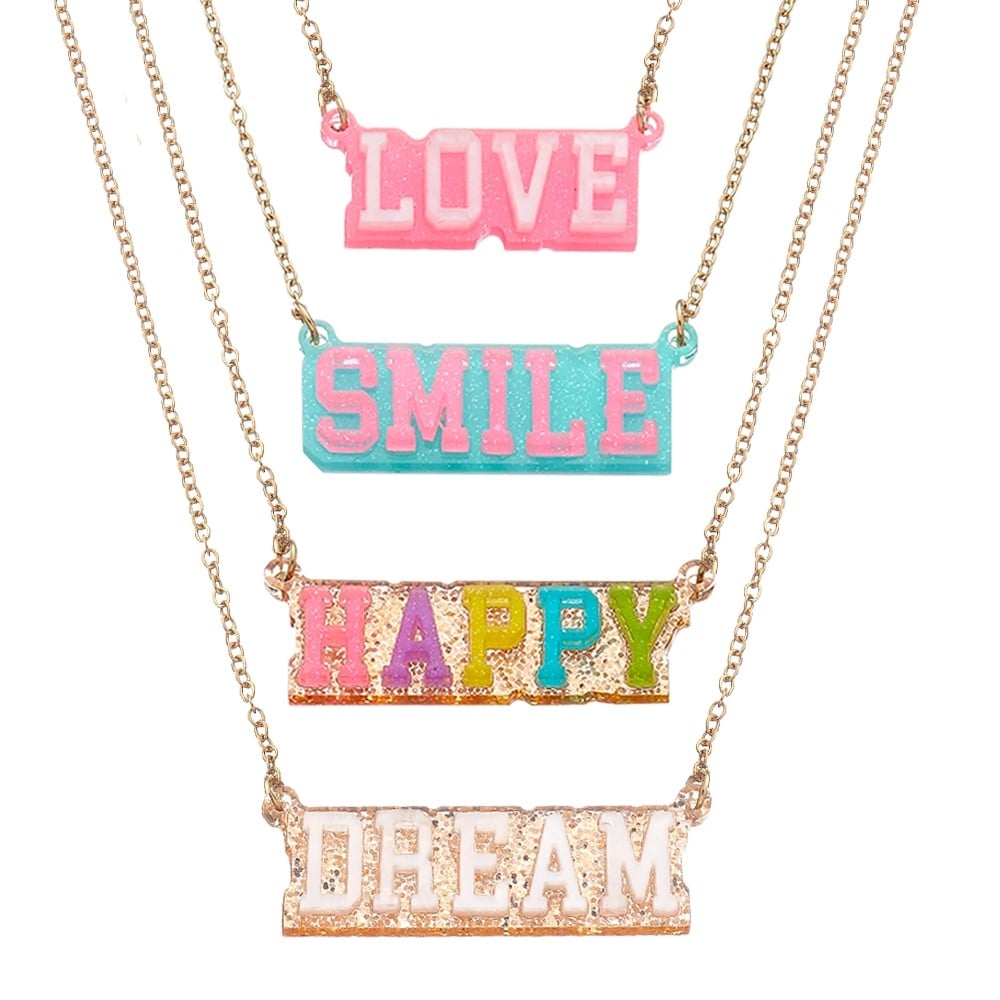 Kids Charm Word Necklaces