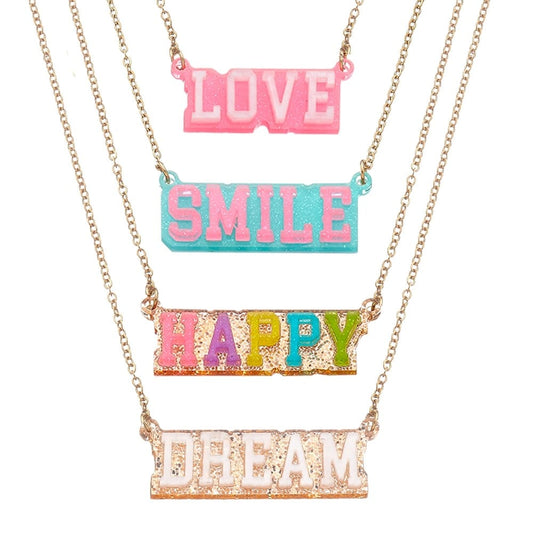 Kids Charm Word Necklaces