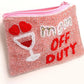 Mom Off Duty Seedbead Coin Purse/Pouch