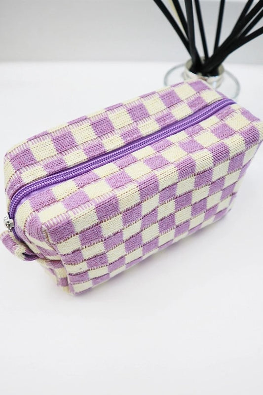 Checkered Cosmetic Bag