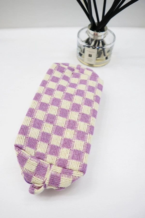Checkered Cosmetic Bag
