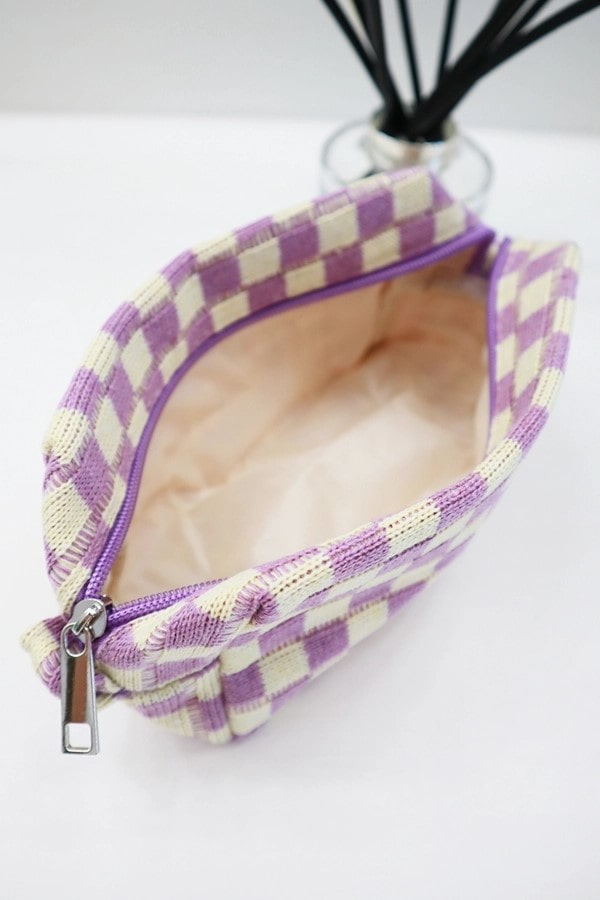 Checkered Cosmetic Bag