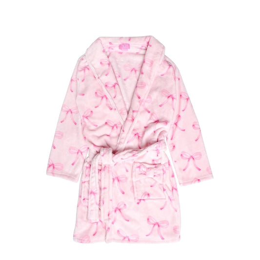 Kids Fleece Printed Bow Bath Robe