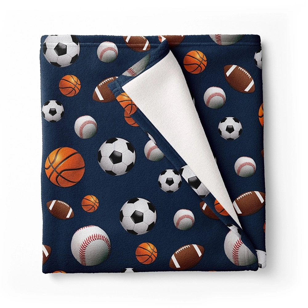 Kids Sports Fuzzy Throw Blanket