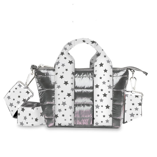 Kids Gunmetal Puffer Tiny Tote