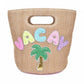 Vacay Patched Mini Straw Bag