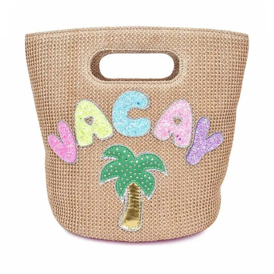 Vacay Patched Mini Straw Bag